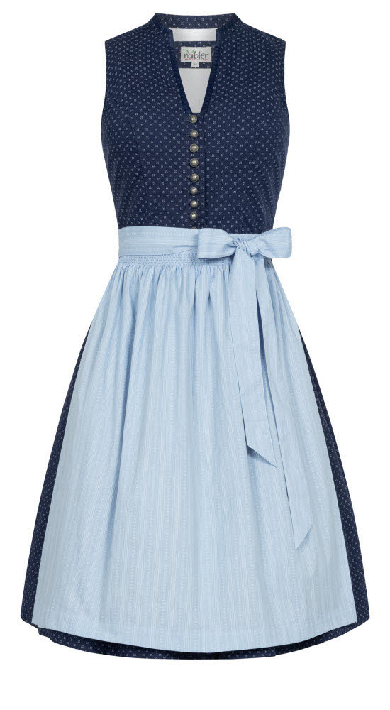 Midi Dirndl Florence in Blau von Nübler