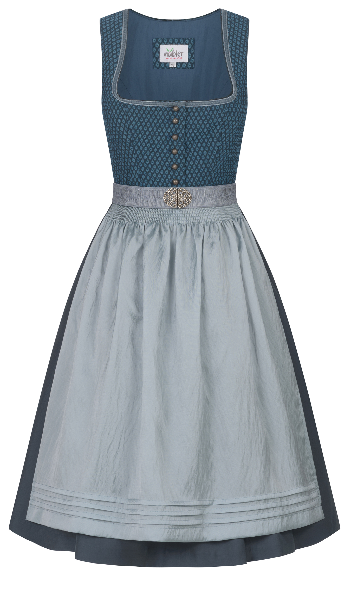 Midi Dirndl Gudrun in Petrol von Nübler