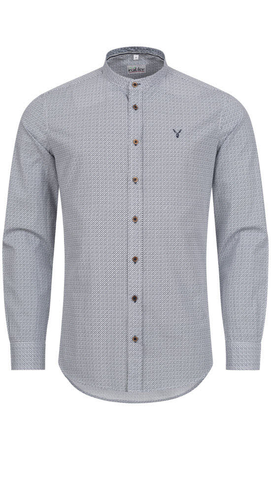 Trachtenhemd langarm Philipp in Blau von Nübler