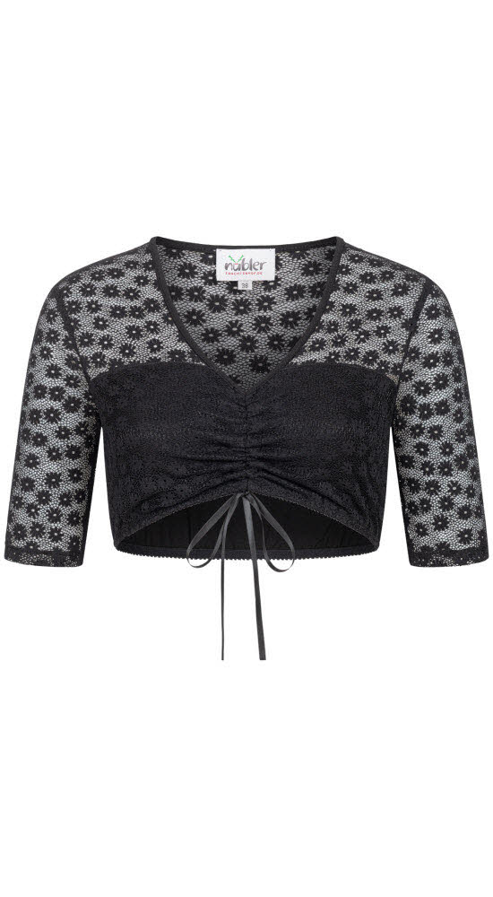 Dirndlbluse kurzarm Moni in Schwarz von Nübler