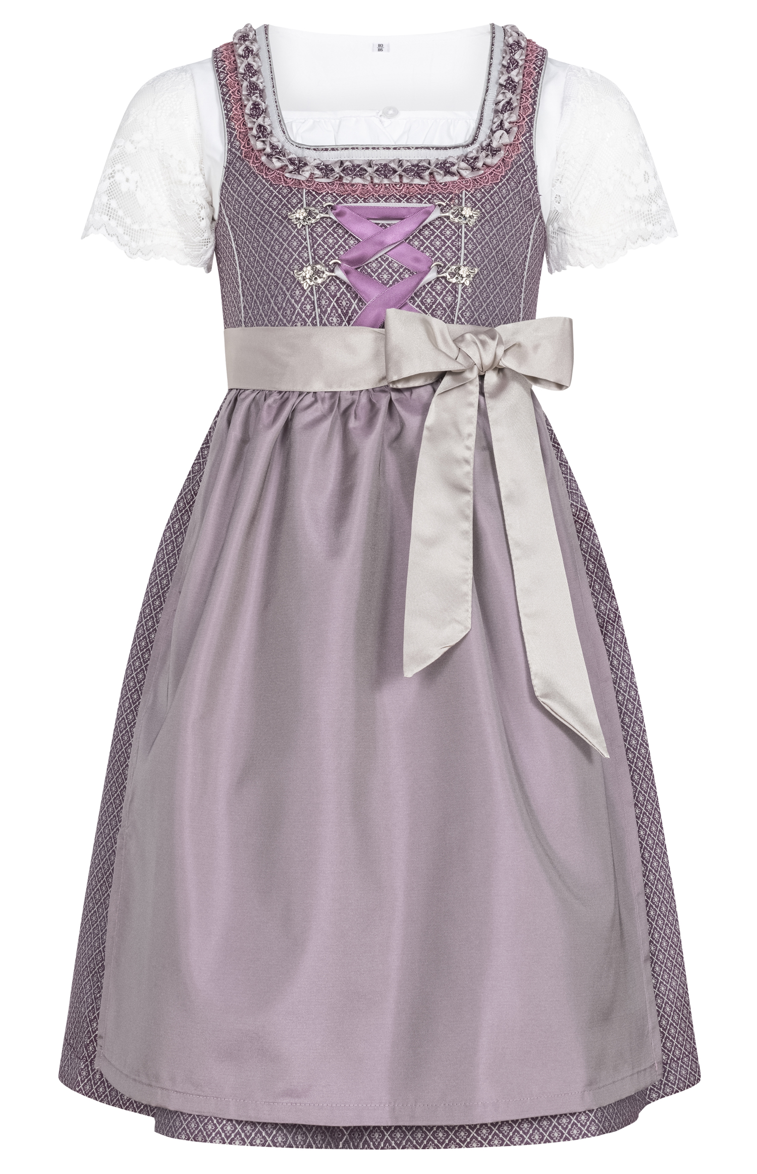 Kinderdirndl Gavrila in Aubergine von Nübler