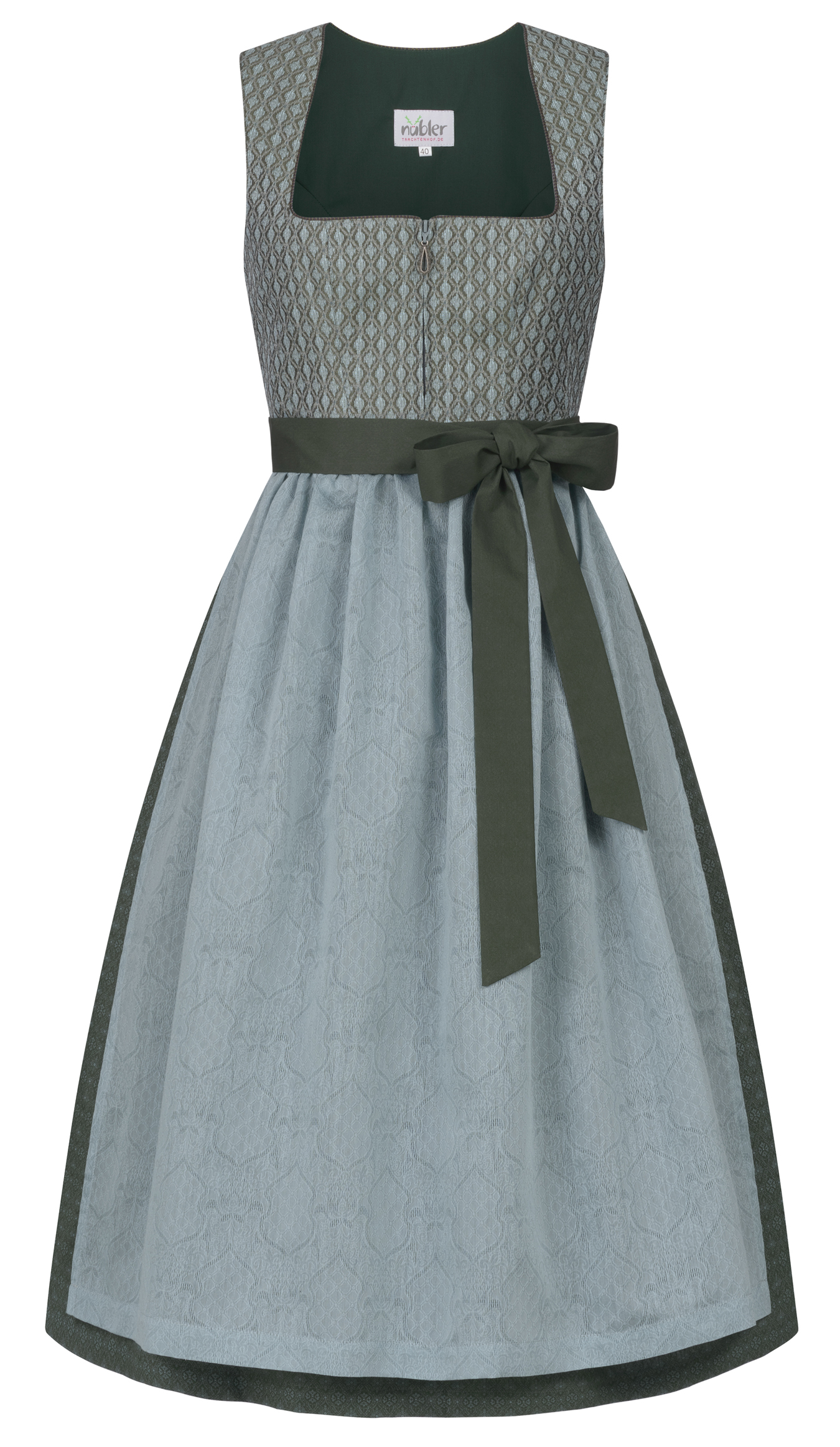 Dirndl lang Grenada in Grün von Nübler
