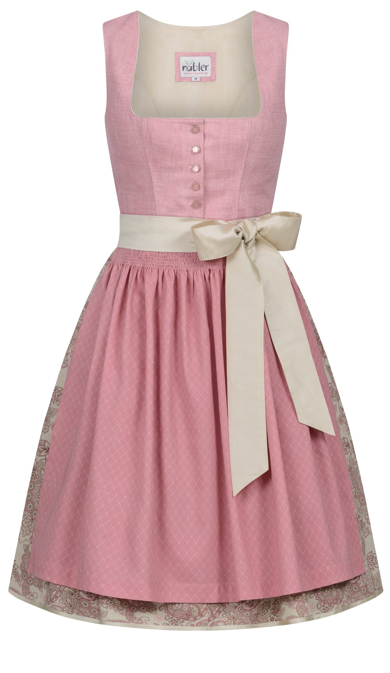 Midi Dirndl Gina in Rosa von Nübler