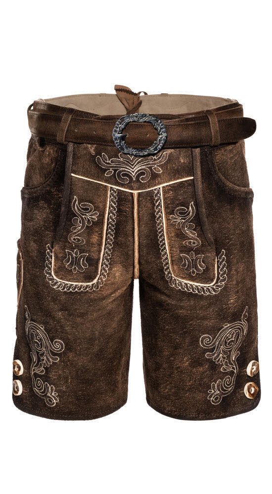 Kinderlederhose kurz Adam in Dunkelbraun von Nübler